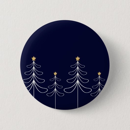 Elegantes minimalistisches Weihnachtsbaumdesign bl Button (Vorderseite)