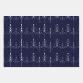 Elegantes minimalistisches Weihnachtsbaumdesign bl Geschenkpapier Set (Vorderseite)