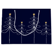 Elegantes minimalistisches Weihnachtsbaumdesign bl Große Geschenktüte (Vorderseite)