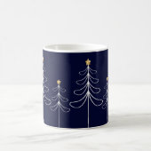 Elegantes minimalistisches Weihnachtsbaumdesign bl Kaffeetasse (Mittel)