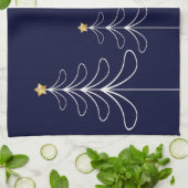 Elegantes minimalistisches Weihnachtsbaumdesign bl Küchentuch (Gefaltet)