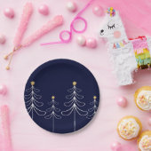 Elegantes minimalistisches Weihnachtsbaumdesign bl Pappteller (Party)