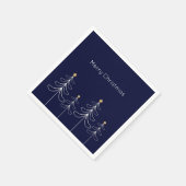 Elegantes minimalistisches Weihnachtsbaumdesign bl Serviette (Ecke)