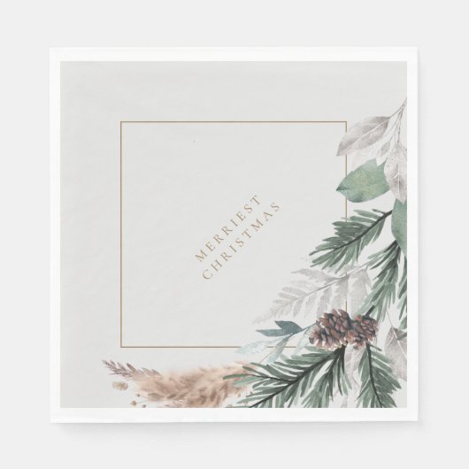 Elegantes Minimalistisches Weihnachtsbuch Napkin P Serviette (Vorderseite)