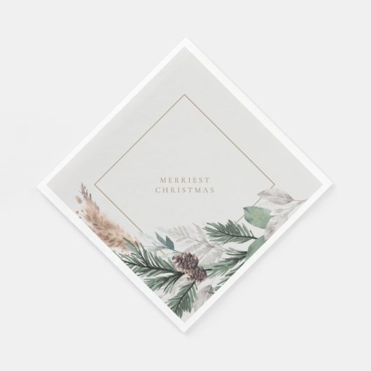 Elegantes Minimalistisches Weihnachtsbuch Napkin P Serviette (Ecke)