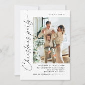 Elegantes Minimalistisches Weihnachtsfest 2 Foto Einladung (Vorderseite)