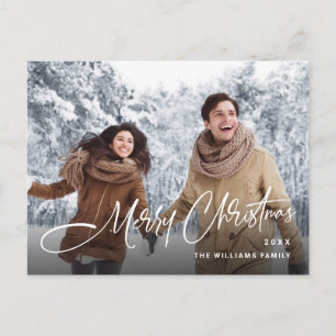 Elegantes Minimalistisches Weihnachtsfest Foto Postkarte