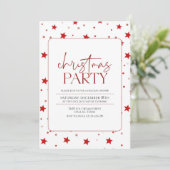 Elegantes Minimalistisches Weihnachtsfest Party Einladung (Stehend Vorderseite)
