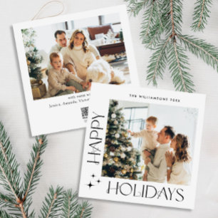 Elegantes Minimalistisches Weihnachtsgrüßen 2 Foto Feiertagskarte