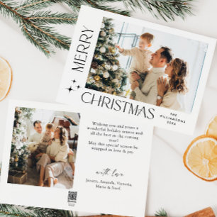 Elegantes Minimalistisches Weihnachtsgrüßen 2 Foto Feiertagskarte