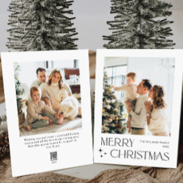 Elegantes Minimalistisches Weihnachtsgrüßen 2 Foto Feiertagskarte