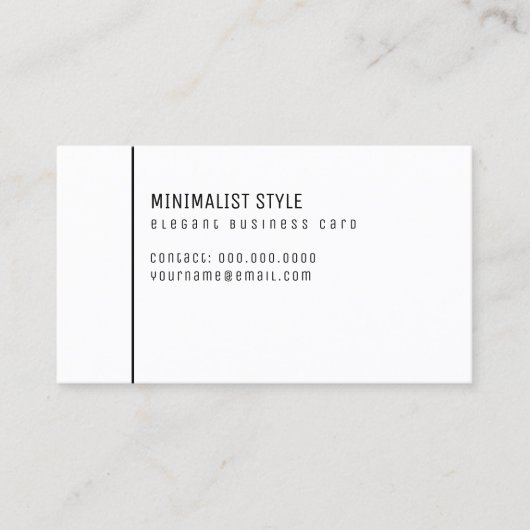 Elegantes, minimalistisches Weiß Visitenkarte (Vorderseite)