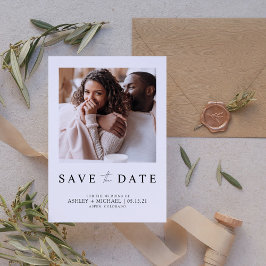 Elegantes Minimalistisches weißes Foto Save the Da Save The Date