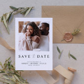 Elegantes Minimalistisches weißes Foto Save the Da Save The Date