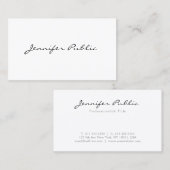 Elegantes Minimalistisches, weißes Template Visitenkarte (Vorne/Hinten)