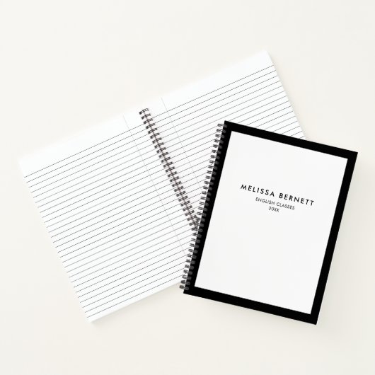 Elegantes Minimalistisches WeißNotebook Notizblock (Innenseite)