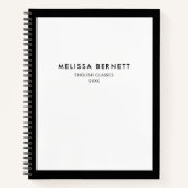 Elegantes Minimalistisches WeißNotebook Notizblock (Vorderseite)