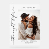 Elegantes Minimalistisches WELCOME Probe Dinner Fo Acrylschild (Vorderseite)