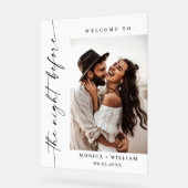 Elegantes Minimalistisches WELCOME Probe Dinner Fo Acrylschild (Winkel)