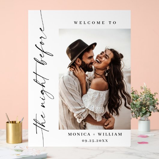 Elegantes Minimalistisches WELCOME Probe Dinner Fo Acrylschild (Hochzeit)