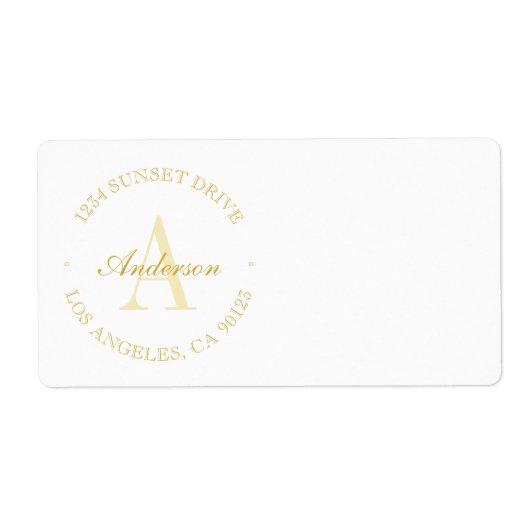 Elegantes Minimalistisches White & Gold Monogram L (Vorne)