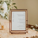 Elegantes Minimalistisches White Script Custom Wed Menükarte<br><div class="desc">Benutzerdefiniertes elegantes Minimalistisches Schwarz-weißes Hochzeitsmenü</div>