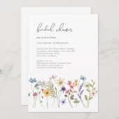 Elegantes Minimalistisches Wildblume Blumengebirge Einladung (Vorne/Hinten)