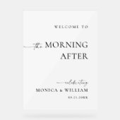 Elegantes Minimalistisches Willkommensmahl Acrylschild (Vorderseite)