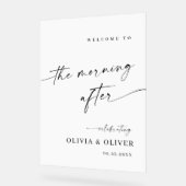 Elegantes Minimalistisches Willkommensmahl Acrylschild (Winkel)