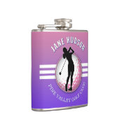 Elegantes Minimalistisches Women Golfer Design Flachmann (Rechts)