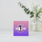 Elegantes Minimalistisches Women Golfer Design Quadratische Visitenkarte (Stehend Vorderseite)