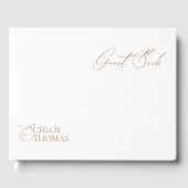 Elegantes Minimlaist White Wedding Gästebuch (Vorderseite)