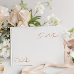 Elegantes Minimlaist White Wedding Gästebuch