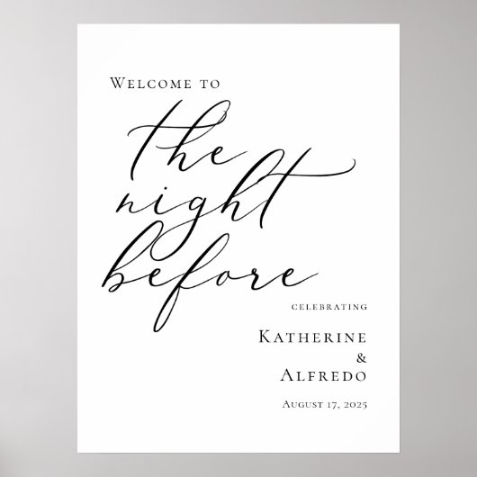 Elegantes Minimum Der Empfang vor der Probe Poster (Vorne)