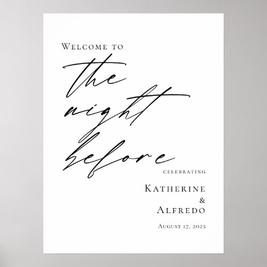 Elegantes Minimum Der Empfang vor der Probe Poster (Vorne)