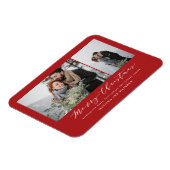 Elegantes Minimum Foto Collage Weihnachtsschrift A Magnet (Linke Seite)