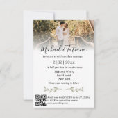 Elegantes Minimum qr uAwg Hochzeit Einladung (Vorderseite)