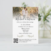 Elegantes Minimum qr uAwg Hochzeit Einladung (Stehend Vorderseite)