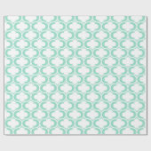 Elegantes Mint Blue White Lattice Muster Geschenkpapier (Flach)