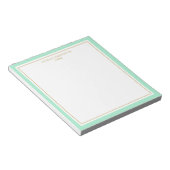 Elegantes Mint Gold Personalisiert Notizblock (angewinkelt)