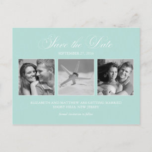 Elegantes Mint Green Foto Hochzeit speichern Sie d Ankündigungspostkarte