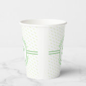 Elegantes Mint-Green Leaf Muster Pappbecher (Rechts)