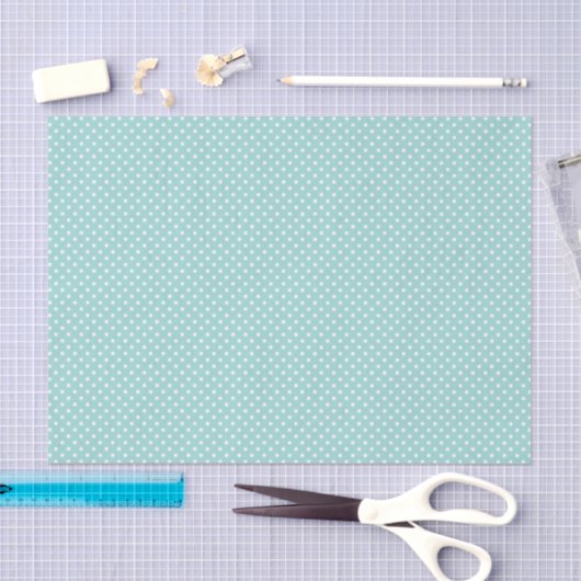 Elegantes Mint Green Light Aqua Aquamarin gepunkte Seidenpapier (Handwerk)