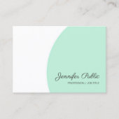 Elegantes Mint Green White Handwriting Script Visitenkarte (Vorderseite)