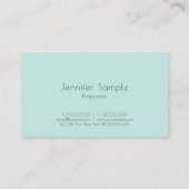 Elegantes Mint Grün Rosa Modernes Minimalistisch Visitenkarte (Rückseite)