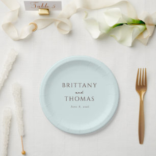 Elegantes Mint-Minimalist-Hochzeit Pappteller