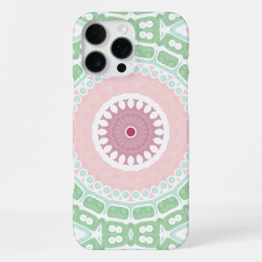 Elegantes Mint-Rosen-Mandala-Design iPhone Hülle (Rückseite)