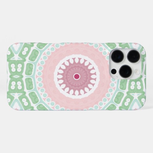 Elegantes Mint-Rosen-Mandala-Design iPhone Hülle (Rückseite (Horizontal))