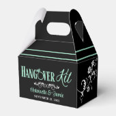 Elegantes Mint und Black Wedding Hangover Kit Geschenkschachtel (Rückseite)