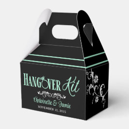 Elegantes Mint und Black Wedding Hangover Kit Geschenkschachtel